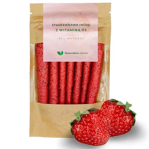 Naturalnie zdrowi - Strawberry Rolls with Vitamin D3 - 50g – Naturalnie Zdrowi förpackning