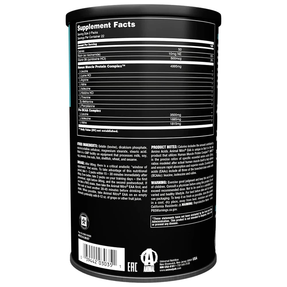 Universal Nutrition - Nitro EAA Essential Amino Acid - 44 Sachets
