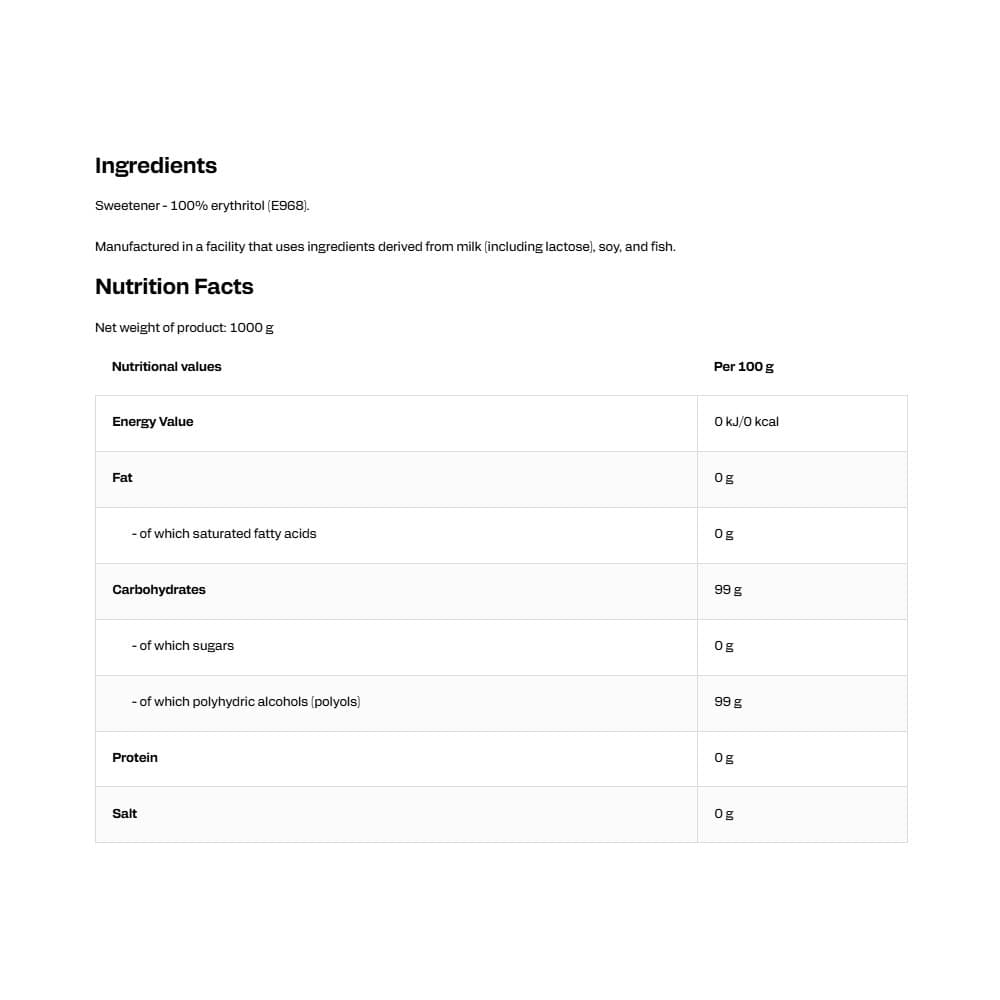 OstroVit - Erythritol - 1000g