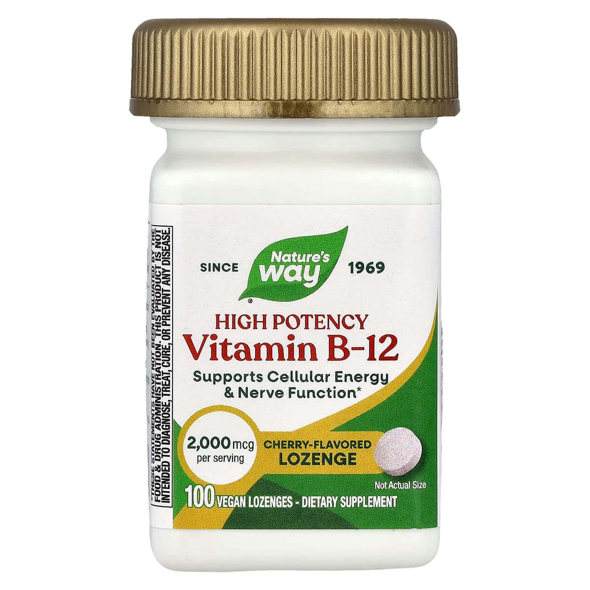 Nature's Way - Vitamin B-12 - 100 Veganske Pastiller - 100 Pastiller