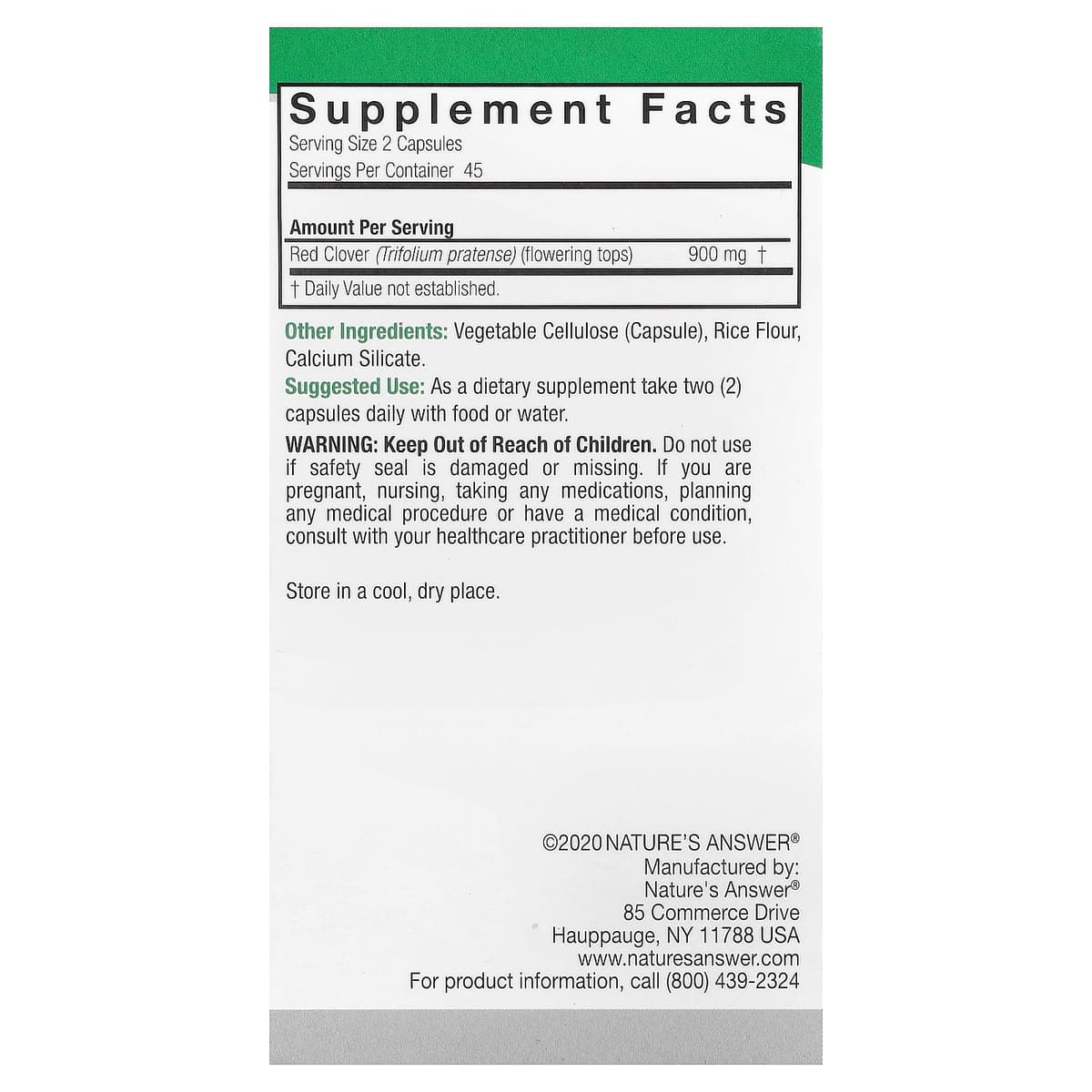 Nature'S Answer - Rødkløver Menopause Support - 90 Vcaps