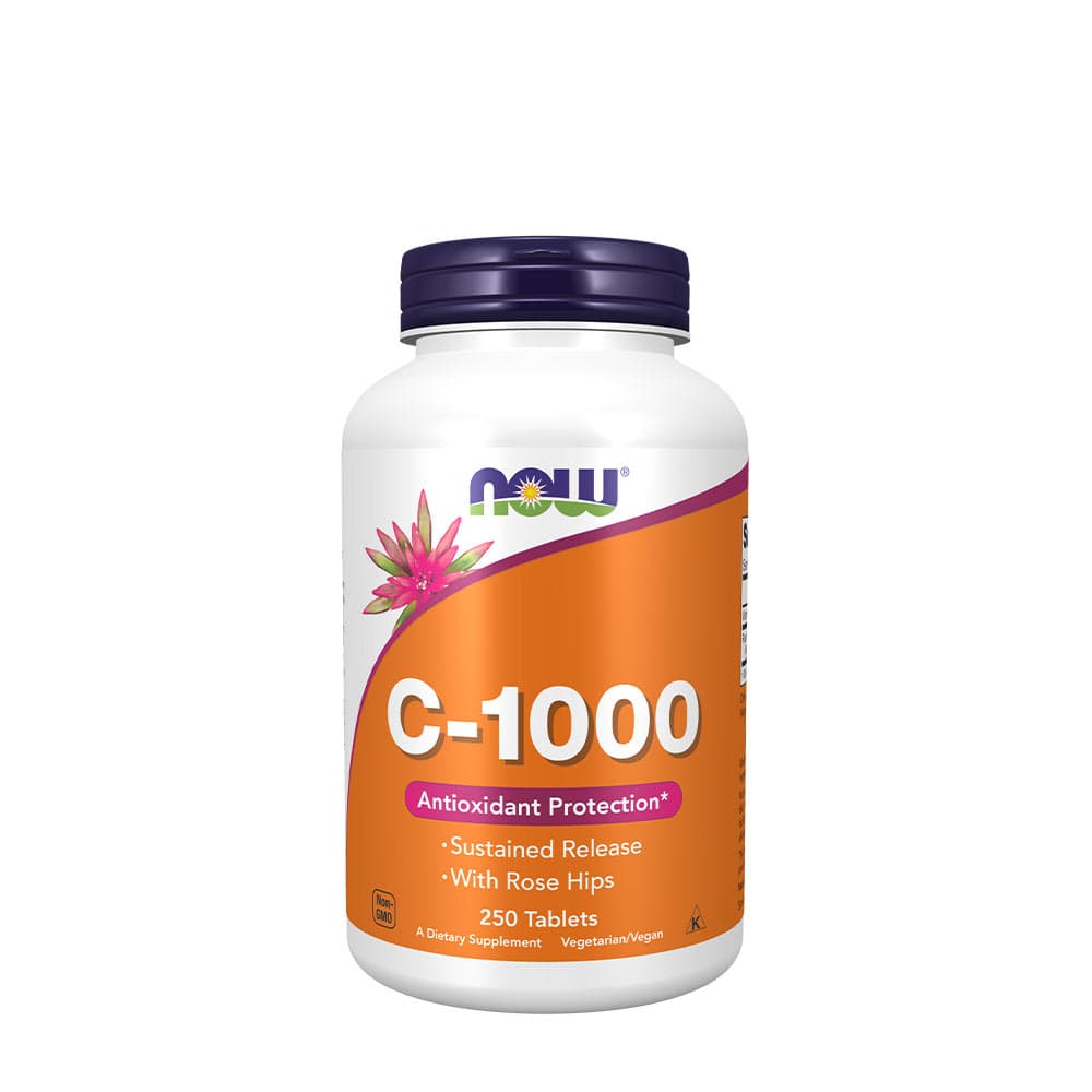 NOW Foods - Vitamin C With Rose Hips C-1000 Sustained Release - 250 Tabs