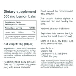 Vitaking - Lemon Balm - 60 Caps