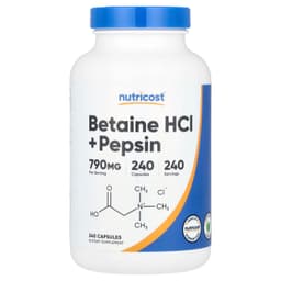 Nutricost - Betaine HCL + Pepsin - 240 Caps