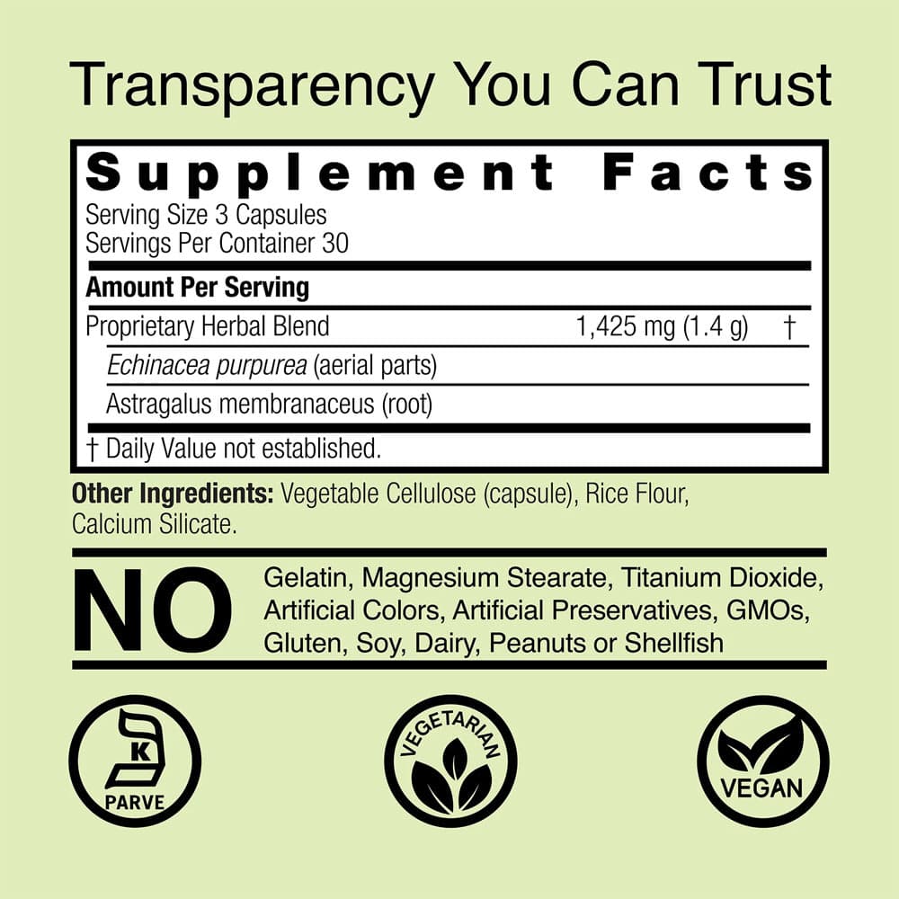 Nature's Answer - Echinacea & Astragalus - 90 Kapselia
