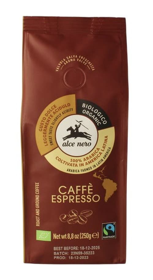 Alce Nero - Organic Ground Arabica Coffee – Alce Nero förpackning