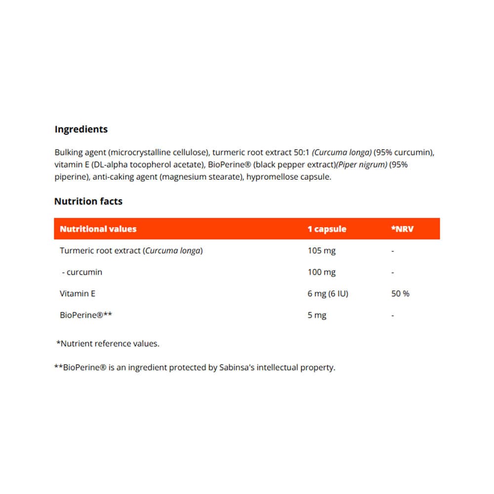 GymBeam - Curcumin + Vitamin E - 90 Kapsler