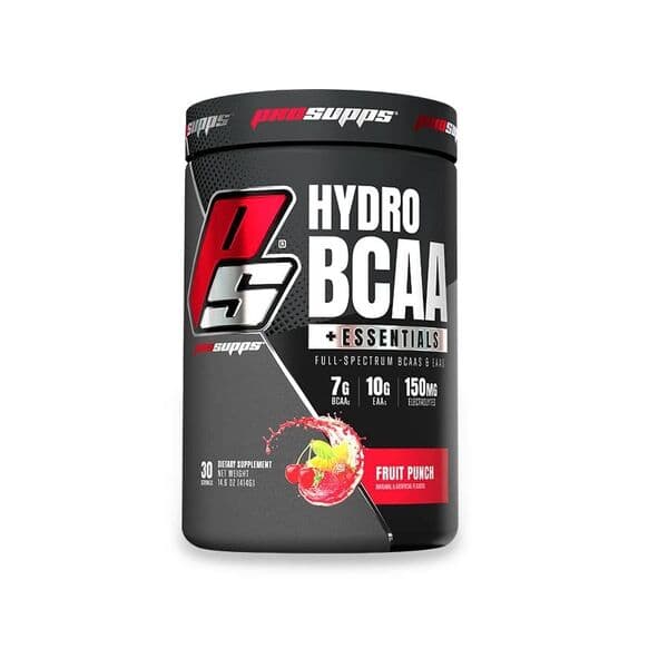 Prosupps - Hydrobcaa + Essentials, Fruit Punch - 414g (KORT DATUM 2026-10-30) – Prosupps förpackning