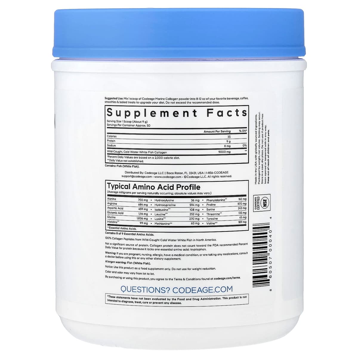 Codeage Wild Caught Marine Collagen Peptides - 450g