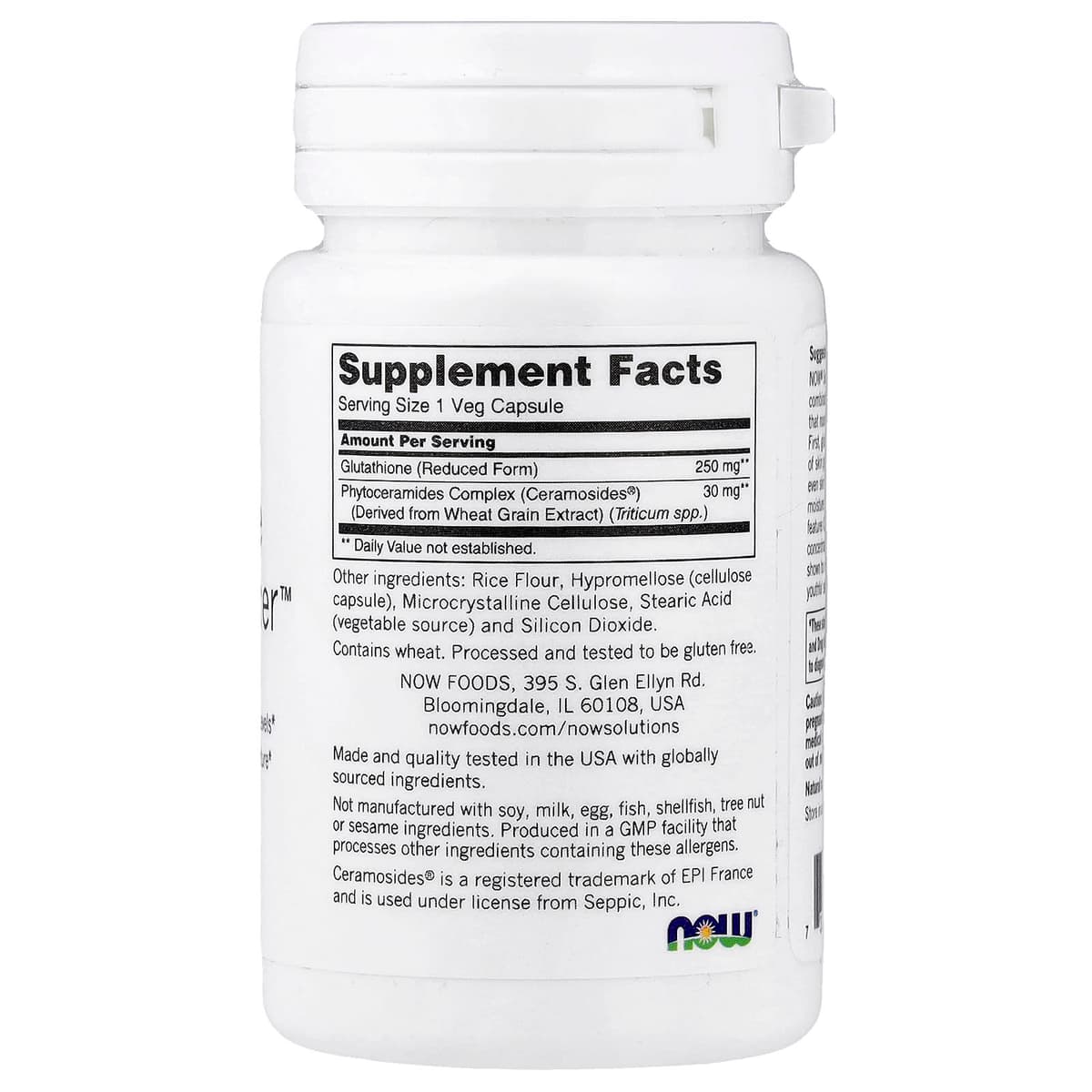 NOW Foods - Glutathione Skin Brightener with Ceramosides