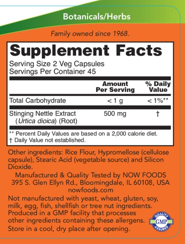 NOW Foods - Stinging Nettle Root Extract - 90 Vcaps