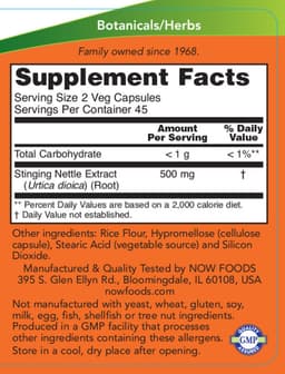 NOW Foods - Stinging Nettle Root Extract - 90 Vcaps