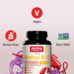 Jarrow Formulas - Methyl B-12 1000mcg Lemon Vegan Gummies - 100 Tablets