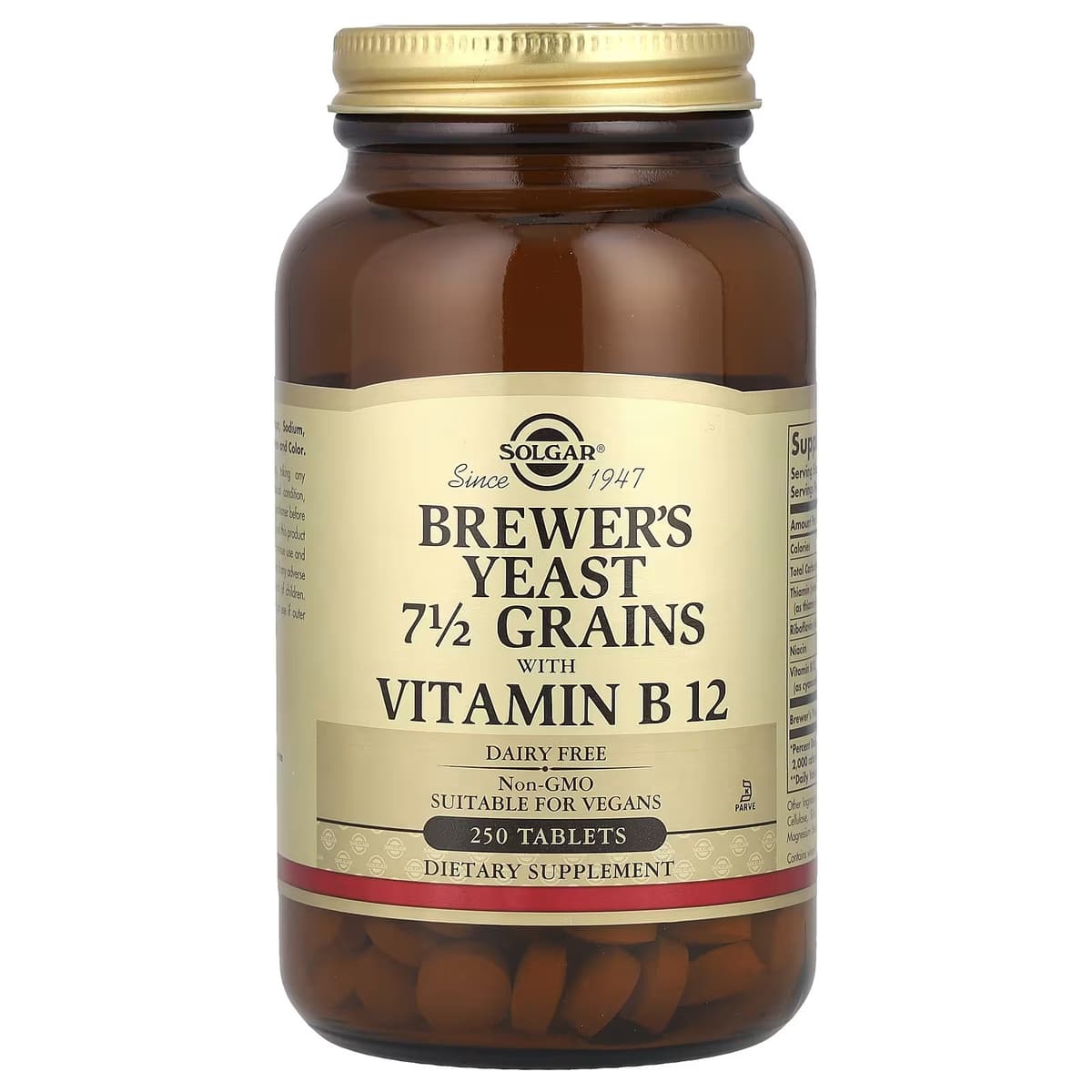 Solgar - Brewer'S Yeast With Vitamin B12 - 250 Tabs
