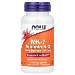 NOW Foods - MK-7 Vitamin K-2, 300mcg Extra Strength - 120 Vcaps