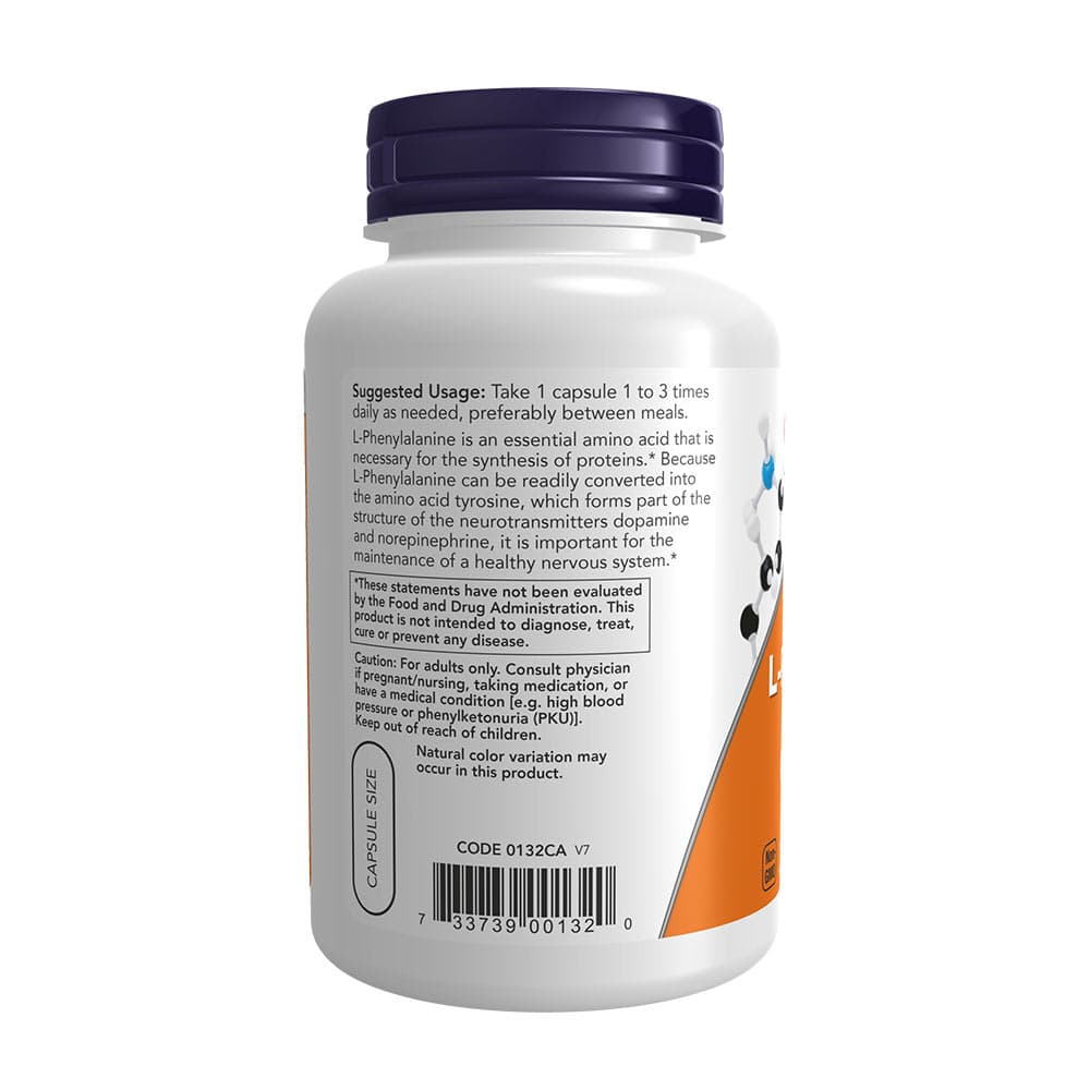 NOW Foods - L-Phenylalanine - 120 Veg Capsules