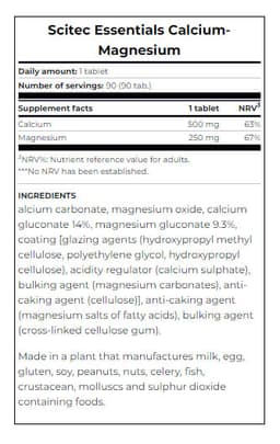 Scitec Nutrition - Calcium Magnesium - 90 Tabs