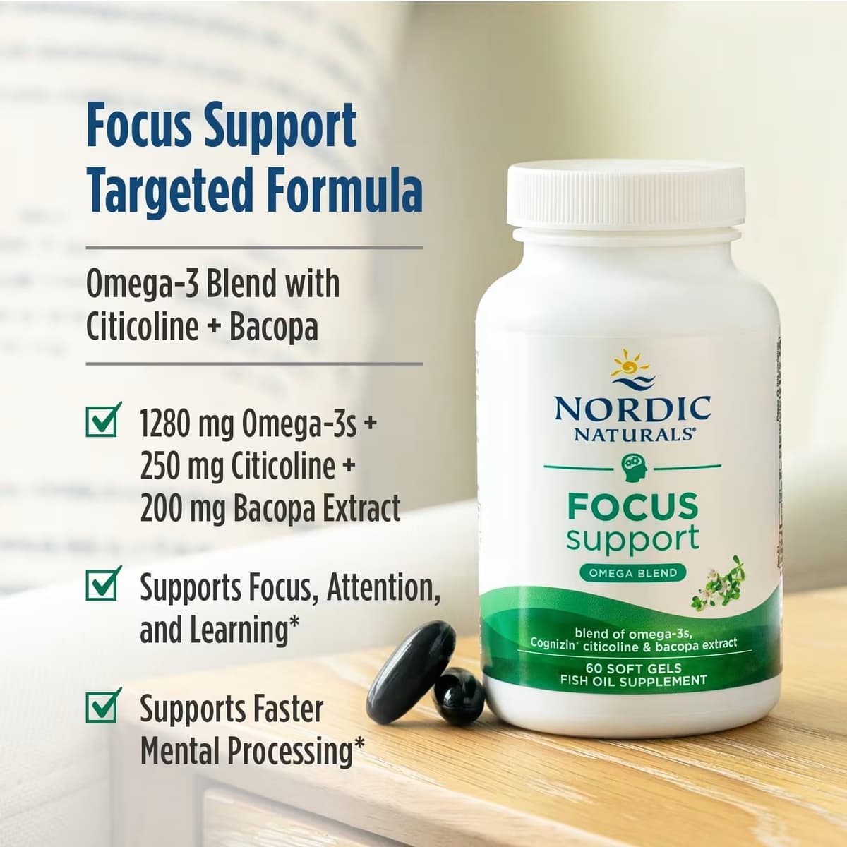 Nordic Naturals - Focus Support - 60 Sgels