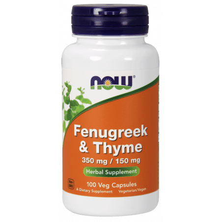 NOW Foods - Fenugreek & Thyme - 100 Veg Capsules – NOW Foods förpackning