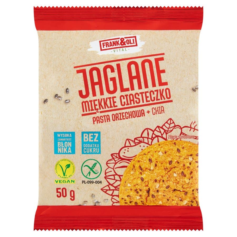 Frank&Oli - Millet Soft Cookie with Peanut Butter and Chia – Frank&Oli förpackning