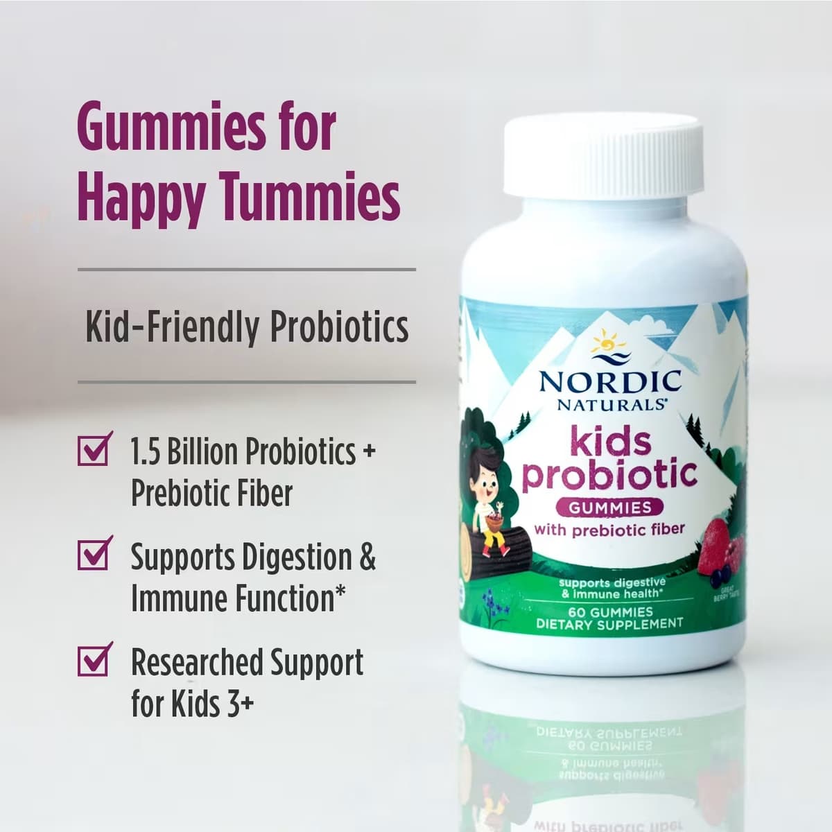 Nordic Naturals - Kids Probiotic Gummies med Prebiotika - 60 Gummies