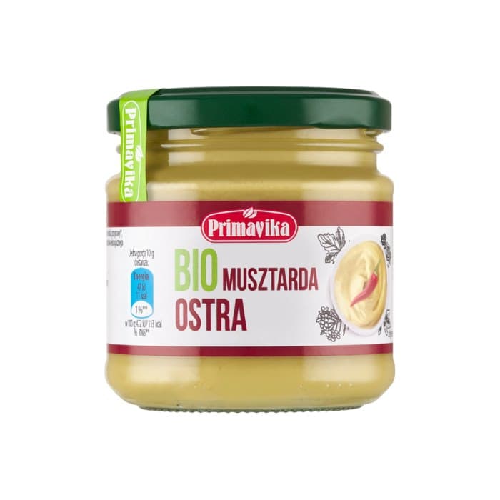 Primavika - Organic Spicy Mustard 170g – Primavika förpackning
