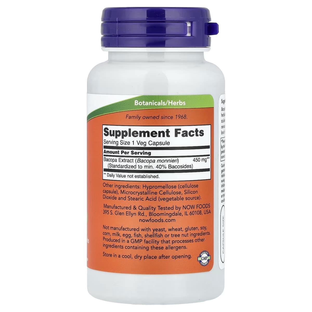 NOW Foods - Bacopa Ekstrakt - 90 Veganske Kapsler