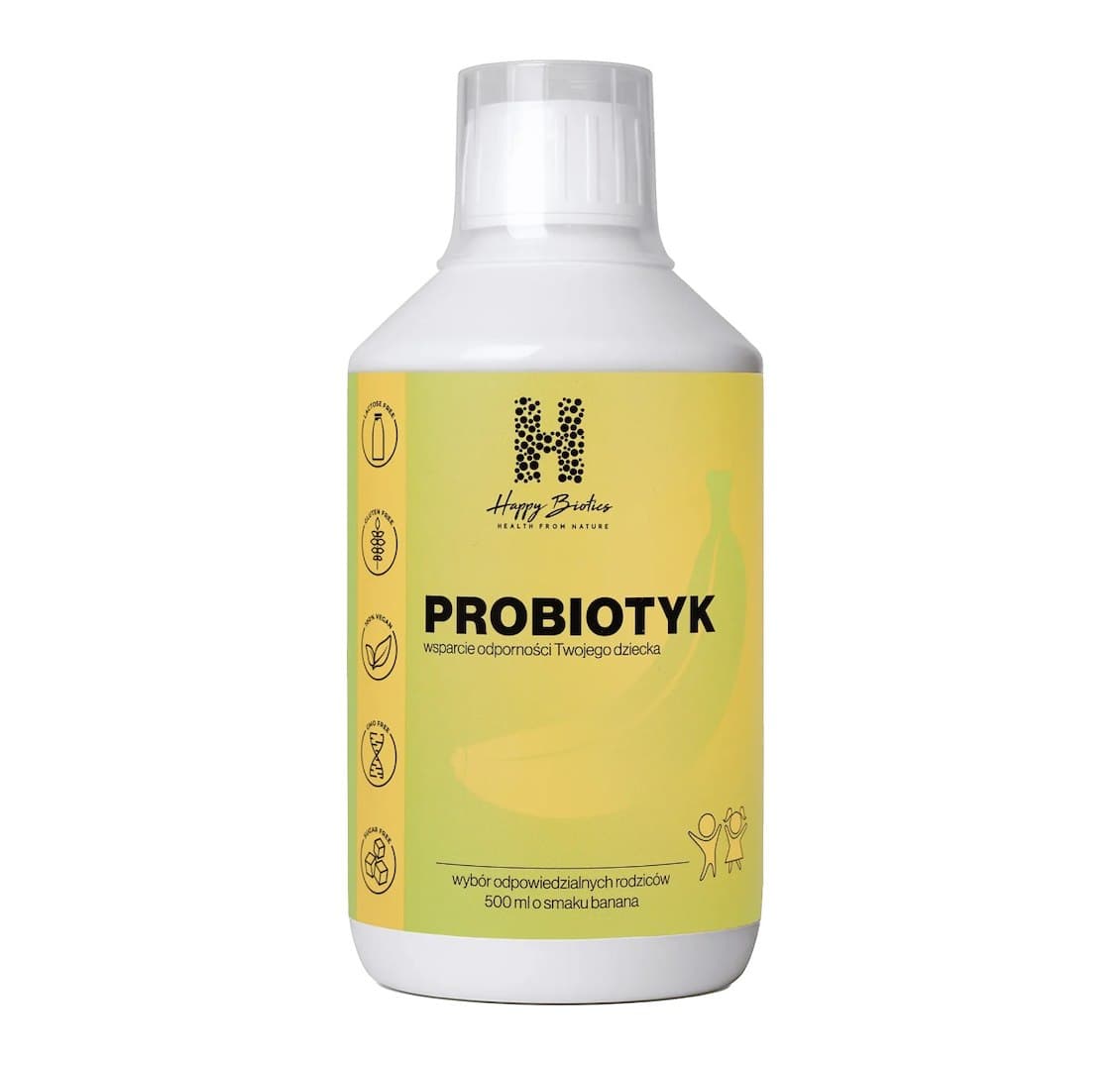 Happy Biotics Kids Probiotyk dwuszczepowy bananowy 500 ml