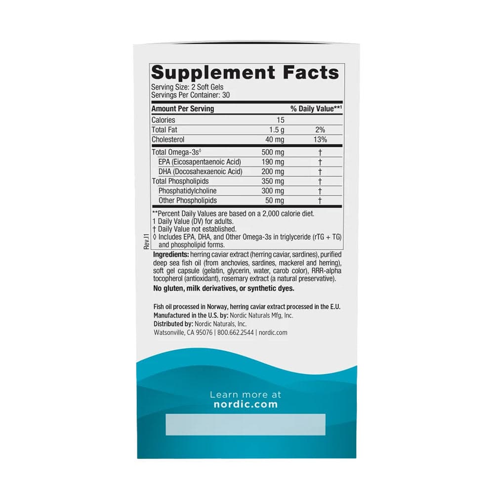 Nordic Naturals - Omega-3 Fosfolipidit - 500 mg - 60 Kapselia
