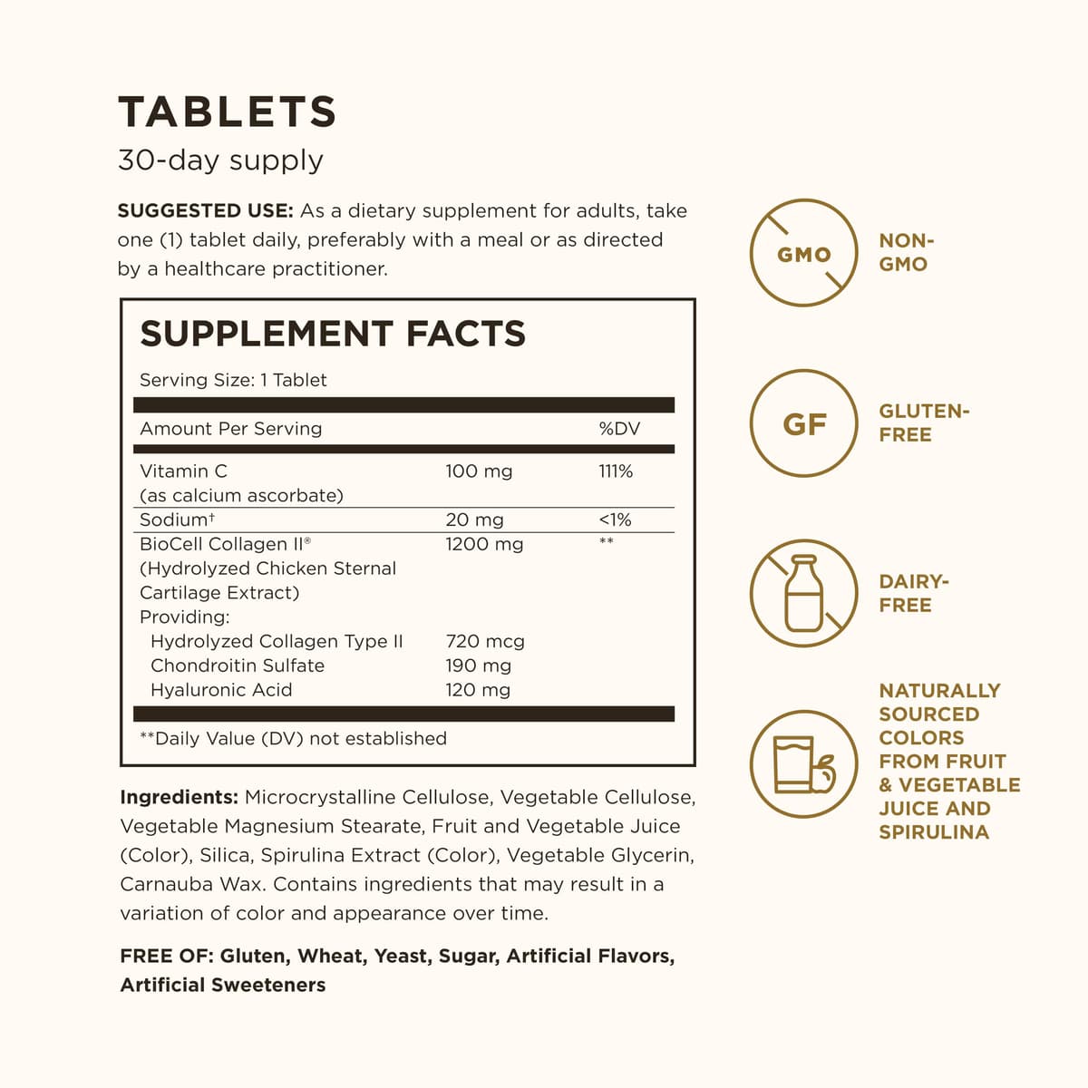 Solgar - Collagen Hyaluronic Acid Complex - 30 Tabs