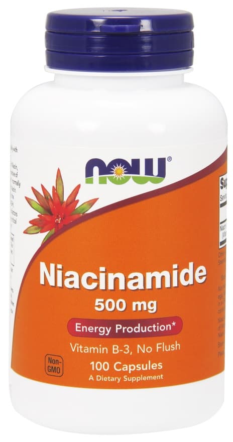 NOW Foods - Niacinamide - 100 Veg Capsules – NOW Foods förpackning