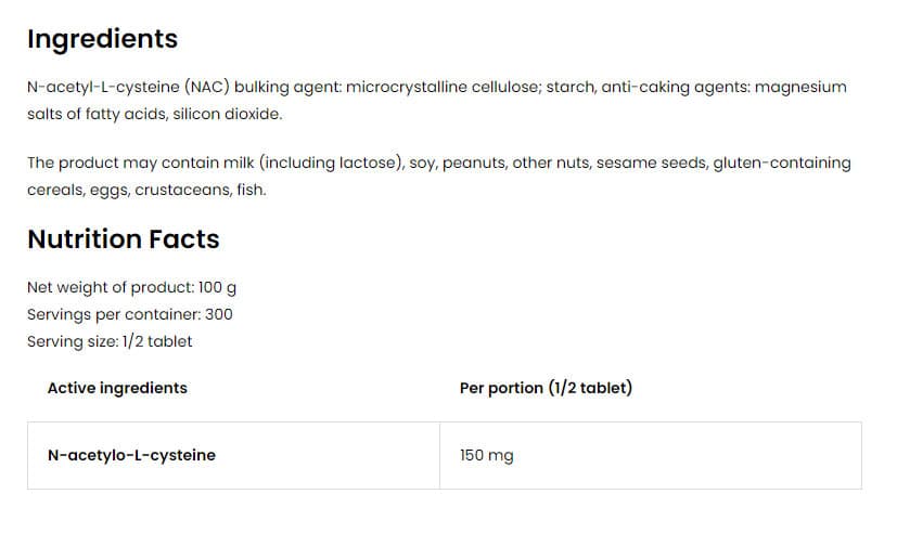 OstroVit - N-Asetyyliisysteini - 150 tablettia