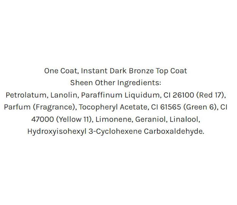 One Coat - Instant Dark Bronze Top Coat Sheen - 58g (KORT DATUM 2026-11-30)