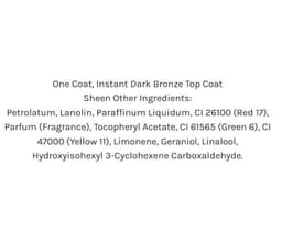 One Coat - Instant Dark Bronze Top Coat Sheen - 58g