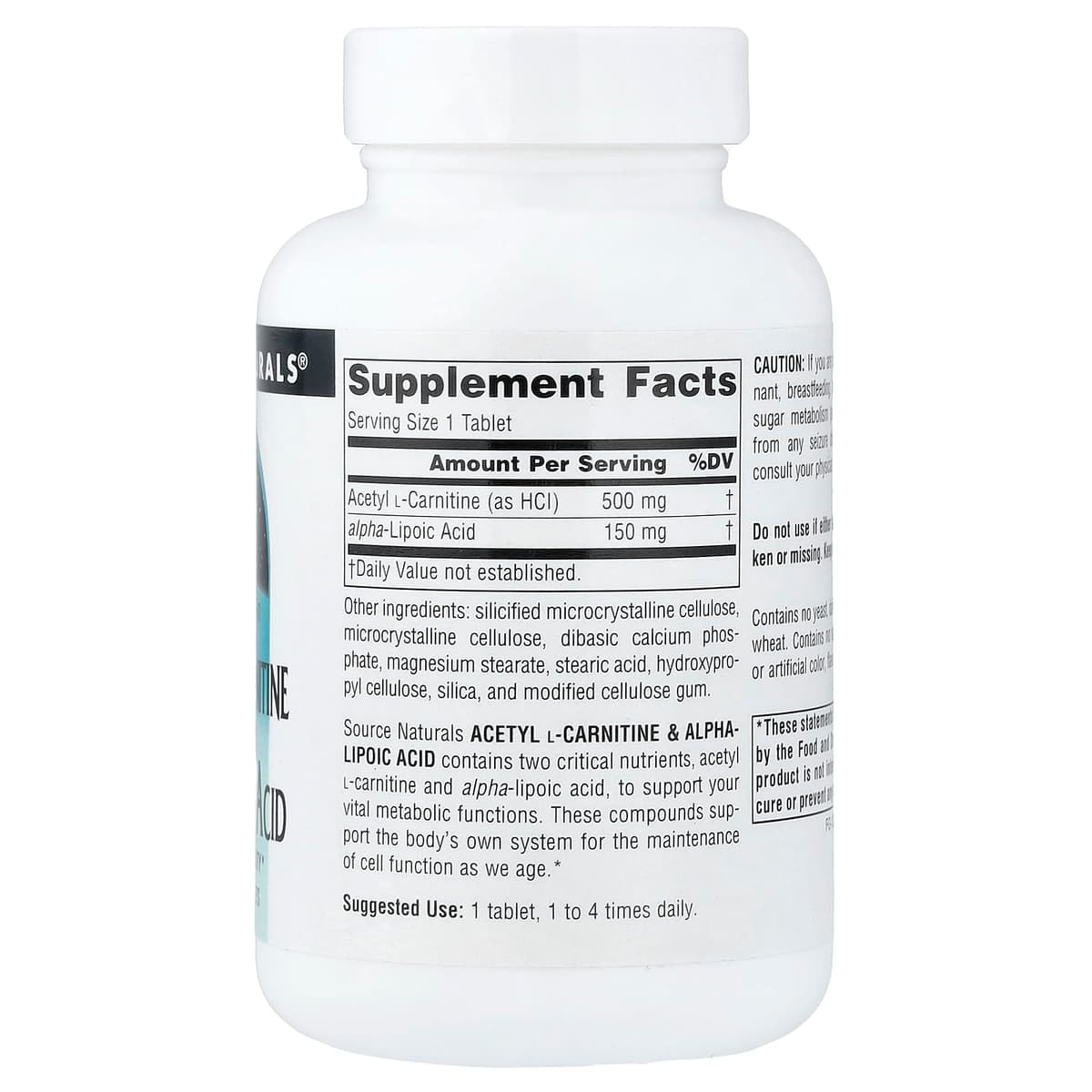 Source Naturals - L-Carnitine & Alpha-Lipoic Acid - 60 Tabs