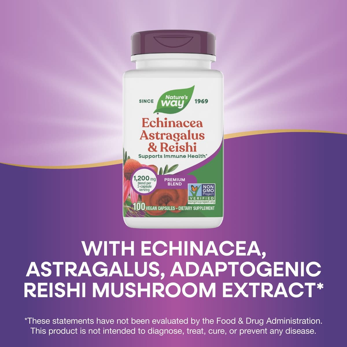 Nature'S Way - Echinacea Astragalus & Reishi - 100 Vcaps
