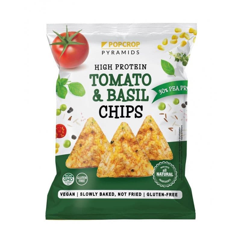 Popcrop - Pyramids High Protein Chips - Tomato & Basil, 60g