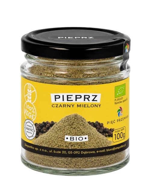 Pięć Przemian - Black Pepper Ground Organic – Pięć Przemian förpackning