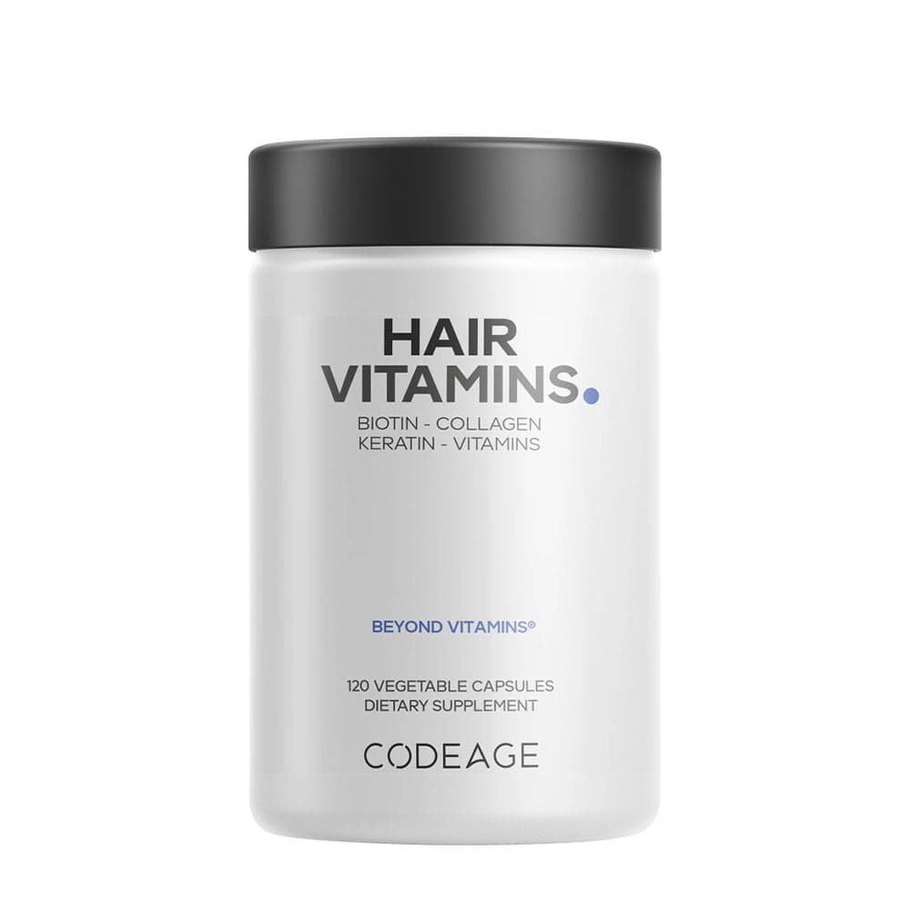 Codeage Hair Vitamins - 120 Vcaps - 120 Vegetable Caps – Codeage förpackning