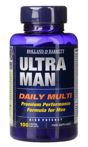 Holland & Barrett - Ultra Man Daily Multi - 100 Capsules – Holland & Barrett förpackning