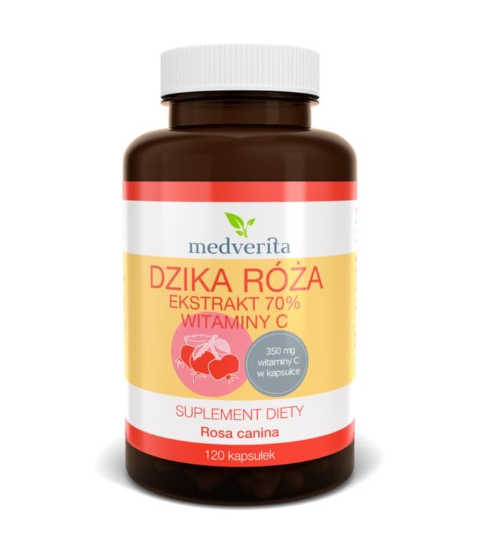 Medverita - Wild Rose Extract 70% Vitamin C - 120 Caps – Medverita förpackning