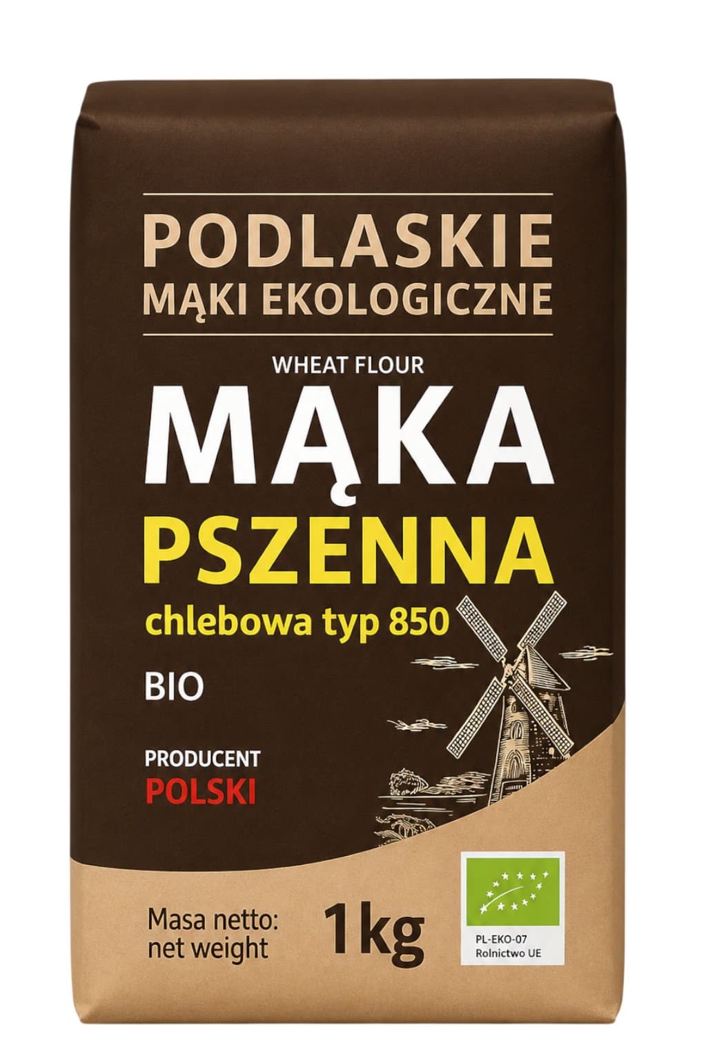 Podlaskie Mąki Ekologiczne - Organic Wheat Flour – Podlaskie Mąki Ekologiczne förpackning
