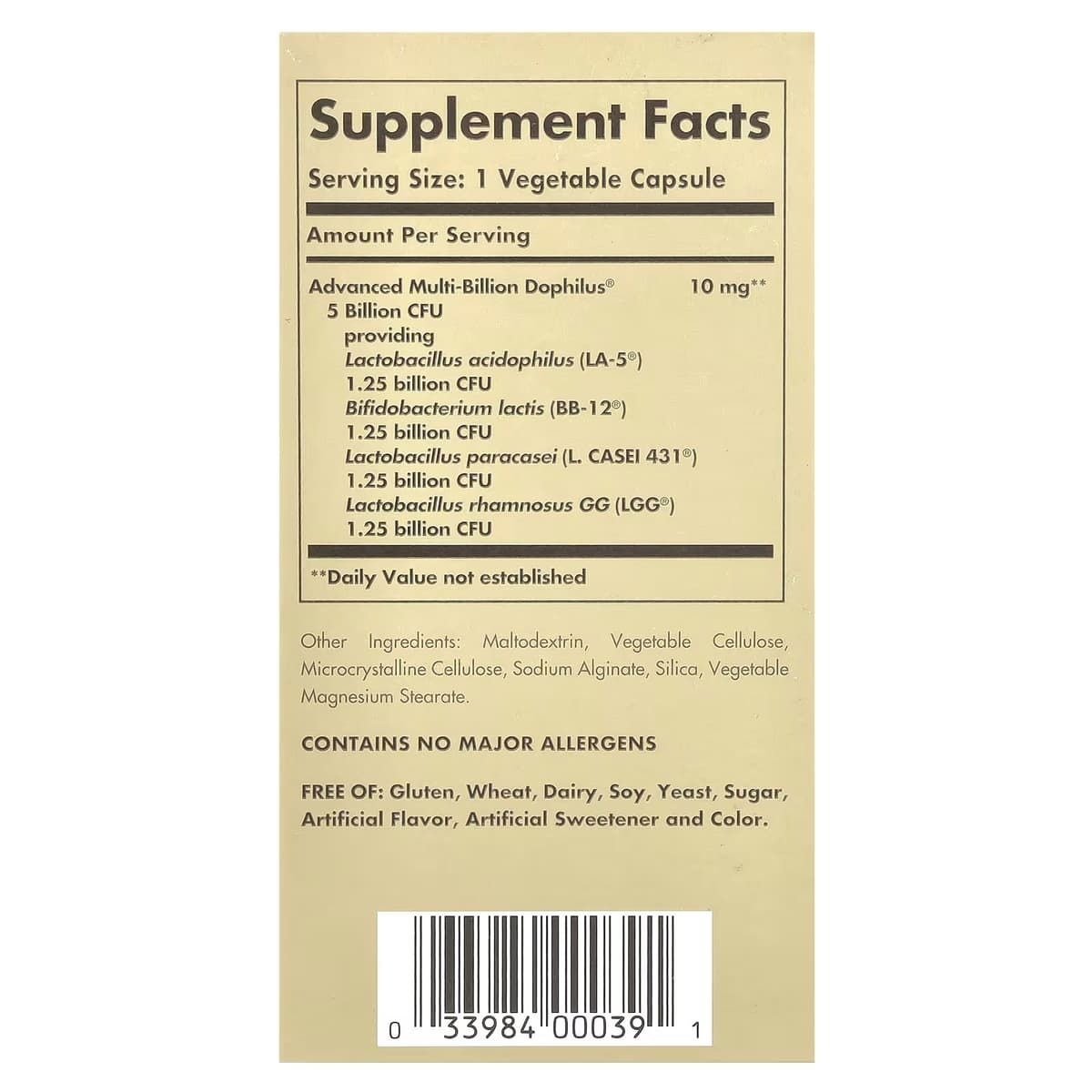 Solgar - Advanced Multi-Billion Dophilus - 60 Caps