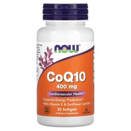 NOW Foods - CoQ10 With Vitamin E & Sunflower Lecithin - 30 Sgels
