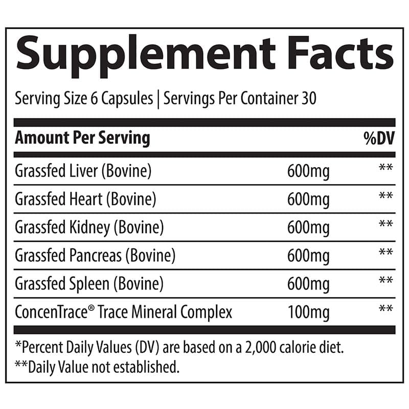 Trace Minerals Tmancestral Beef Organs - 180 Caps