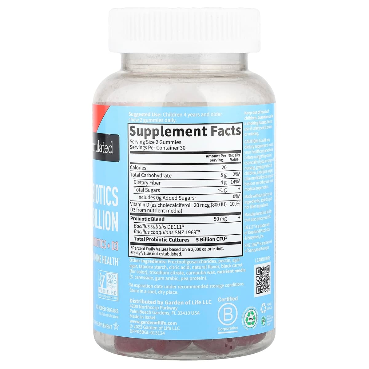Garden of Life - Probiotics Kids 5 Billion Gummies Strawberry - 60 Gummies