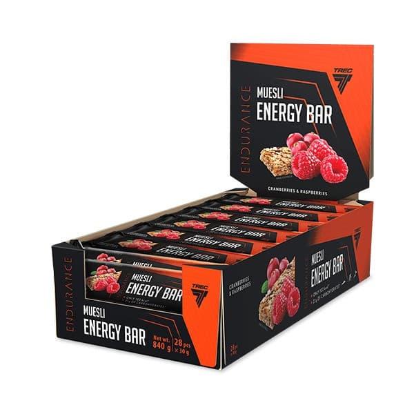 Trec - Endurance Muesli Energy Bar Cranberries & Raspberries - 28 x 30g – Trec förpackning