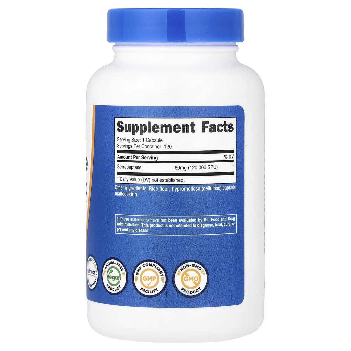 Nutricost - Serrapeptase - 120 Kapsler