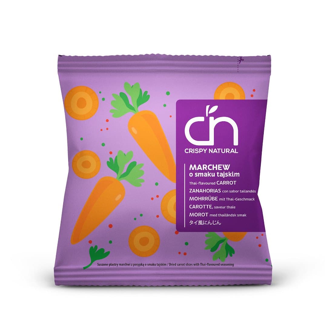 Crispy Natural - Dried Carrot Slices - 18g – Crispy Natural förpackning