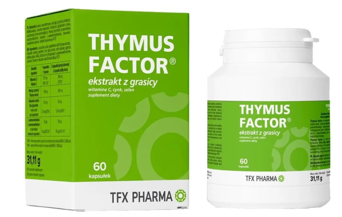 TFX Pharma - Thymus Factor - 60 Caps – TFX Pharma förpackning